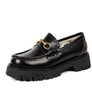 Handmade Leather Loafers Metal Platform Vintage Mary Jane Shoes